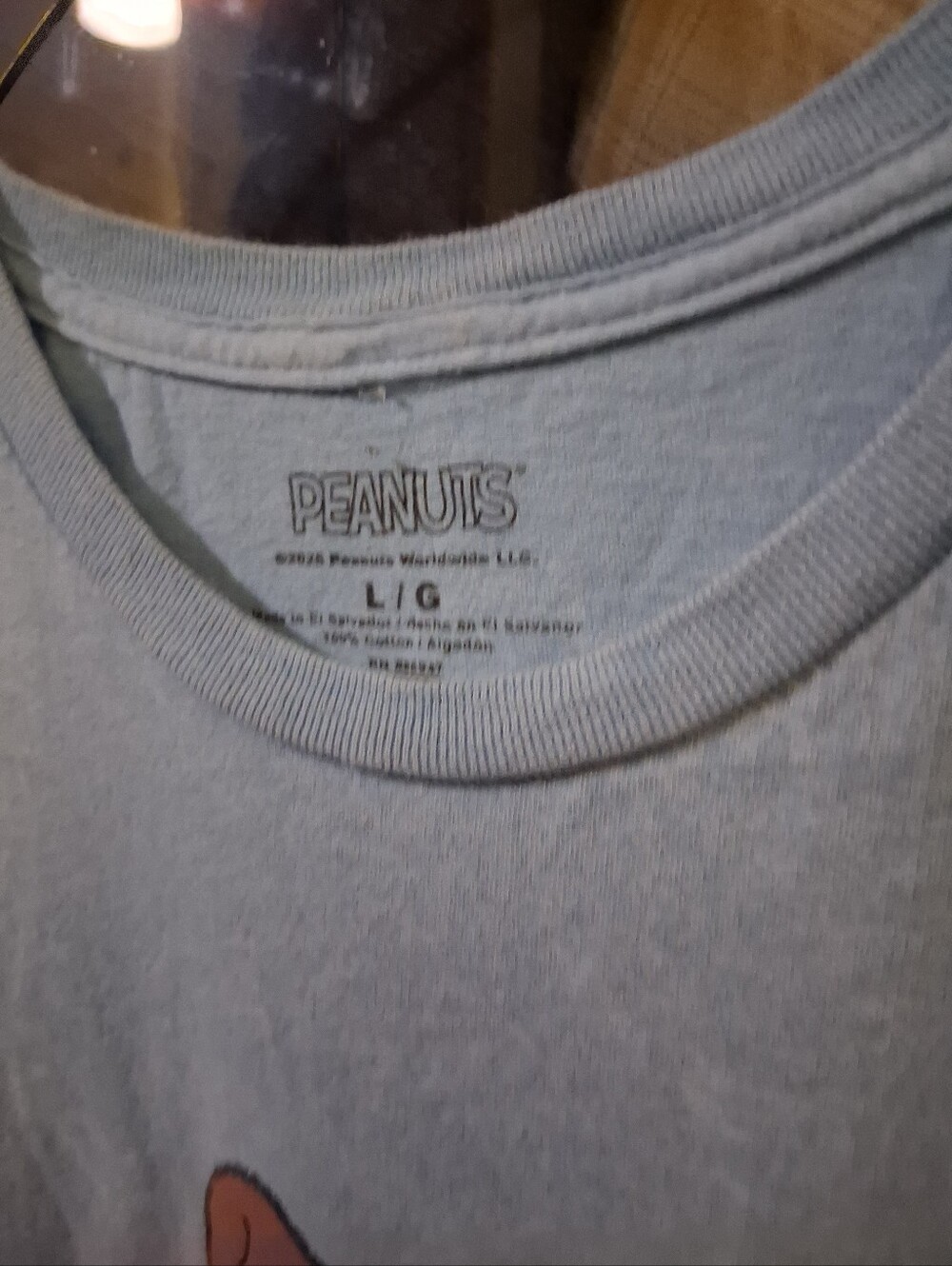 Peanuts Light Blue Snoopy on Hobby Horse Graphic Tee - Picture 3 of 4
